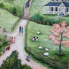 Jan Munro Mixed Media on Masonite “View Salt Water Farm, Spring, Nantucket”