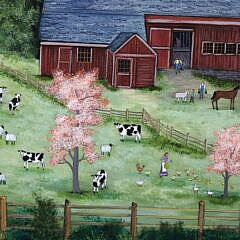 Jan Munro Mixed Media on Masonite “View Salt Water Farm, Spring, Nantucket”