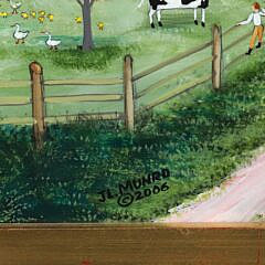 Jan Munro Mixed Media on Masonite “View Salt Water Farm, Spring, Nantucket”