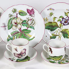 Fourteen Pieces of Mottahedeh Vista Alegre Floral and Vegetable Decorated China 