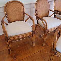 Set of Four Contemporary Palecek or Maguire Style Rattan Armchairs