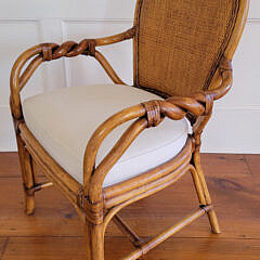 Set of Four Contemporary Palecek or Maguire Style Rattan Armchairs