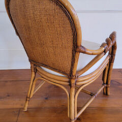 Set of Four Contemporary Palecek or Maguire Style Rattan Armchairs