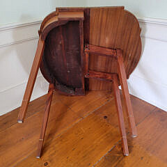 Mahogany Demilune Multi-Wood Inlaid Card Table, 19th Century