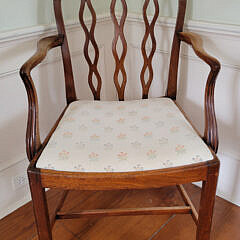 Walnut Armchair with Slip Seat, 19th Century