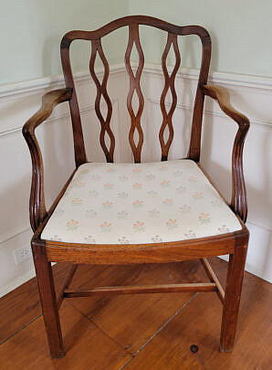 Walnut Armchair with Slip Seat, 19th Century