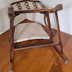 Walnut Ribbon-back Open Armchair with Slip Seat, 19th Century
