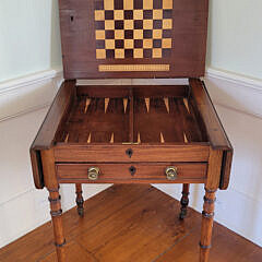 Mahogany Drop Leaf One Drawer Work Stand, 19th Century