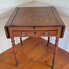 Mahogany Drop Leaf One Drawer Pembroke Games Table, 19th Century