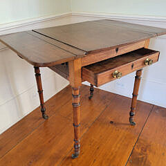 Mahogany Drop Leaf One Drawer Pembroke Games Table, 19th Century