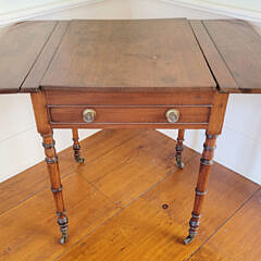 Mahogany Drop Leaf One Drawer Pembroke Games Table, 19th Century