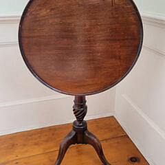 Mahogany Round Dish-Tilt Top Candlestand, 19th Century