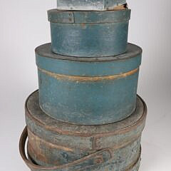 Group of Four Blue Painted Pantry Boxes, 19th Century