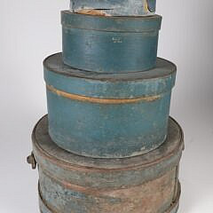 Group of Four Blue Painted Pantry Boxes, 19th Century