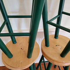 Set of Four “Playing Card” Paint Decorated Barstools