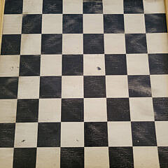 Folk Art Paint Decorated Penguin Themed Chess – Checkerboard on Stand