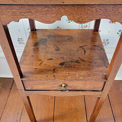 Oak Two Tier One Drawer Night Stand, 19th Century