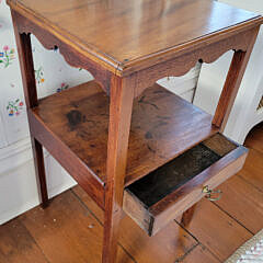 Oak Two Tier One Drawer Night Stand, 19th Century