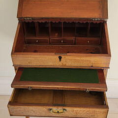 Regency Lady’s Writing Desk and Rush Seat Side Chair, 19th Century