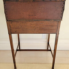 Regency Lady’s Writing Desk and Rush Seat Side Chair, 19th Century