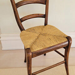 Regency Lady’s Writing Desk and Rush Seat Side Chair, 19th Century