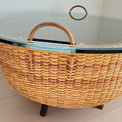Nantucket Basket Coffee Table with Glass Top