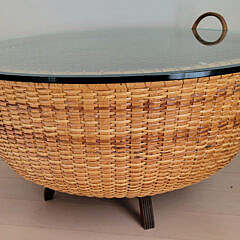 Nantucket Basket Coffee Table with Glass Top
