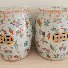 195-5515 Pair Porcelain Pomegranate Garden Stools A_20250128_111731
