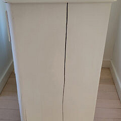 Baby Blue and White Paint Decorated Five-Drawer Tall Dresser