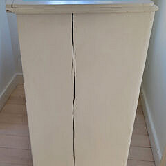 Baby Blue and White Paint Decorated Five-Drawer Tall Dresser