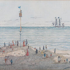 Robert R. Newell Colored Print “‘Barstow Sighted Macy Ship Full!”