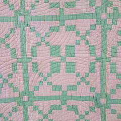 Vintage Pink and Green Patchwork Quilt