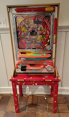 Vintage Pachinco Machine and Stand