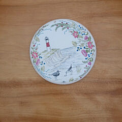 Susan Akers Crafted Nantucket Basket Coffee Table with Interior Scrimshawed Disc by Lee Ann Papale
