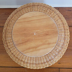 Susan Akers Crafted Nantucket Basket Coffee Table with Interior Scrimshawed Disc by Lee Ann Papale