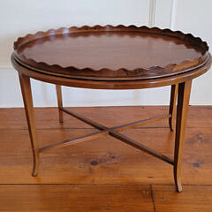 19th Century Mahogany Serving Tray Mounted on Later Stand