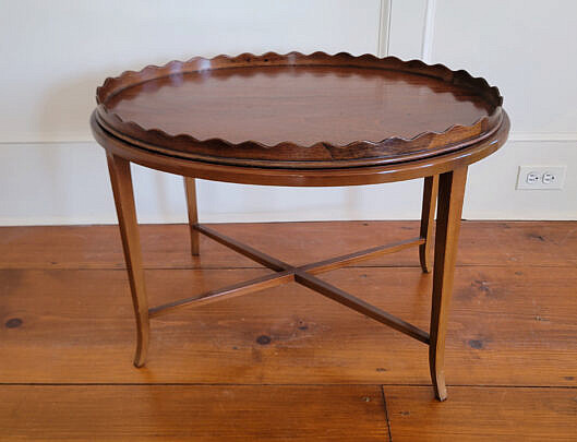 19th Century Mahogany Serving Tray Mounted on Later Stand