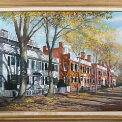 Paul Longnecker Oil on Canvas "99 Main Street and the Three Bricks"
