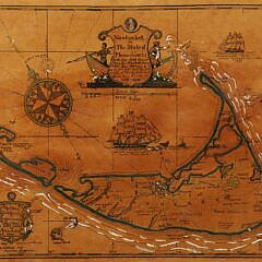Austin Strong Map “Nantucket in the State of Massachusetts”, in the year 1659, Published by Austin Strong 1921