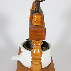 J & L Depose Wood and Ceramic Citrus Press, 19th Century