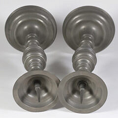 Pair of 19th Century Continental Pewter Pricket Sticks 