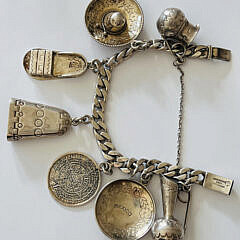 Vintage Seguoen Rosi Mexico Sterling Silver Charm Bracelet
