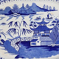 19th Century English Ridgeway Blue and White Large Transferware