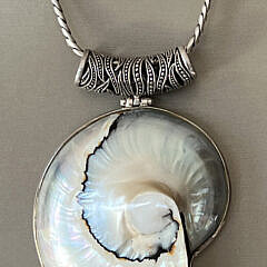 Sterling Silver Mounted Shell Pendant