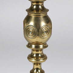 19th Century English Brass Pushup Candlestick