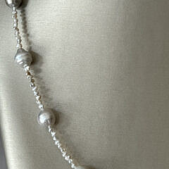9mm White South Sea and Keshi Pearl Necklace