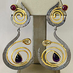 42126 Garnet Citrine Amethyst Earrings B_IMG_7801
