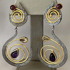 42127 Garnet Citrine Amethyst Earrings A_IMG_7793