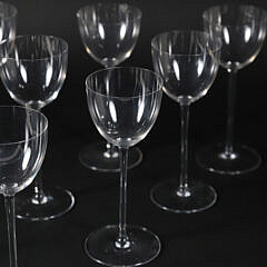 Set of Ten Baccarat Crystal Sherry Glasses