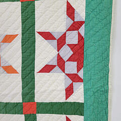 Vintage Multi-Color Star Patchwork Quilt, circa 1930s